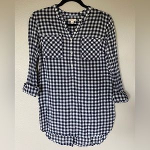 Gingham Button Blouse